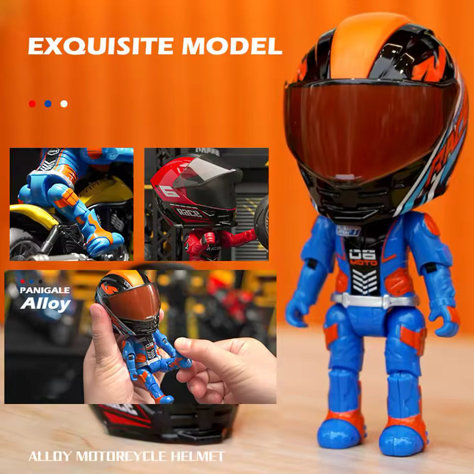 Figura de acción de piloto de motocicleta